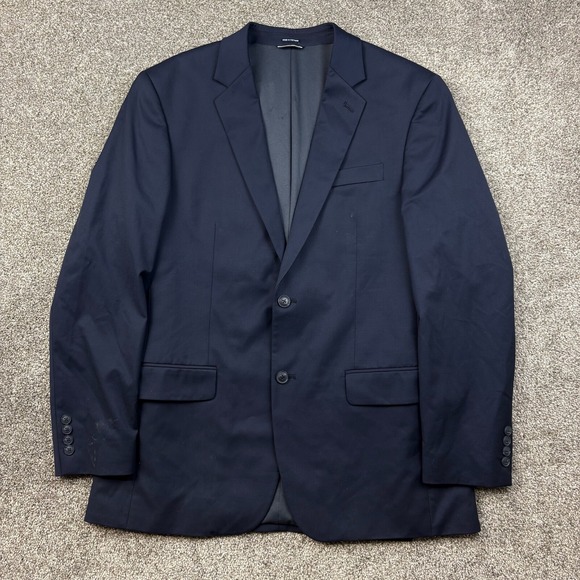 Saddlebred Blazer Mens 42L Blue Performance Travel Sport Coat 2‎ Button Jacket - Picture 1 of 7